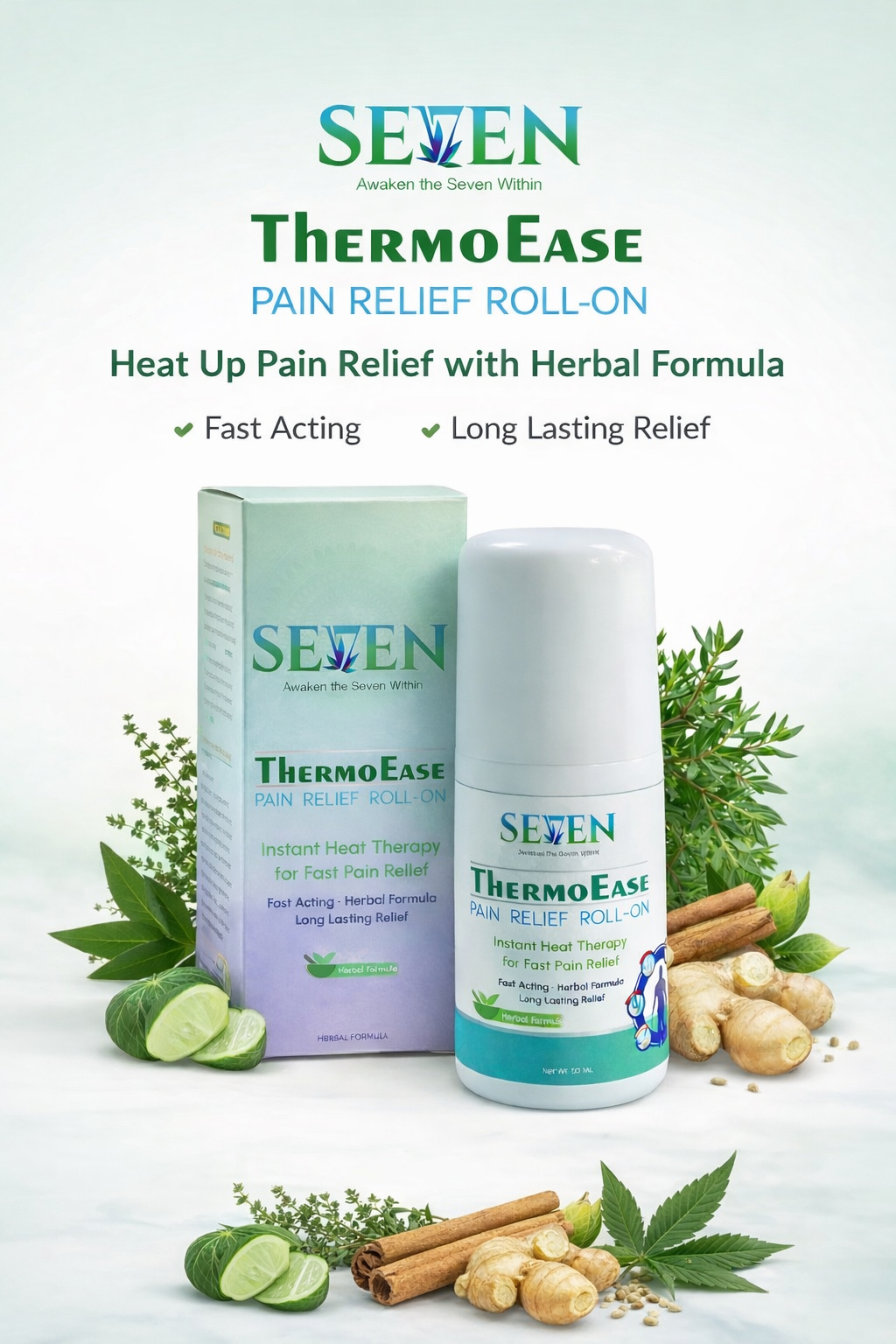 SEVEN ThermoEase Pain Relief Roll-On Bhang Baba