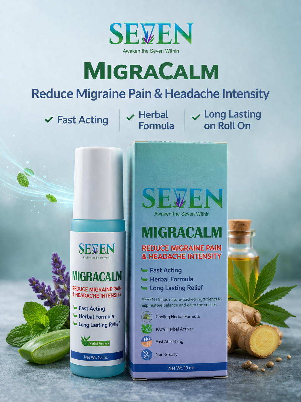 SE7VEN MigraCalm Roll-On Gel Bhang Baba