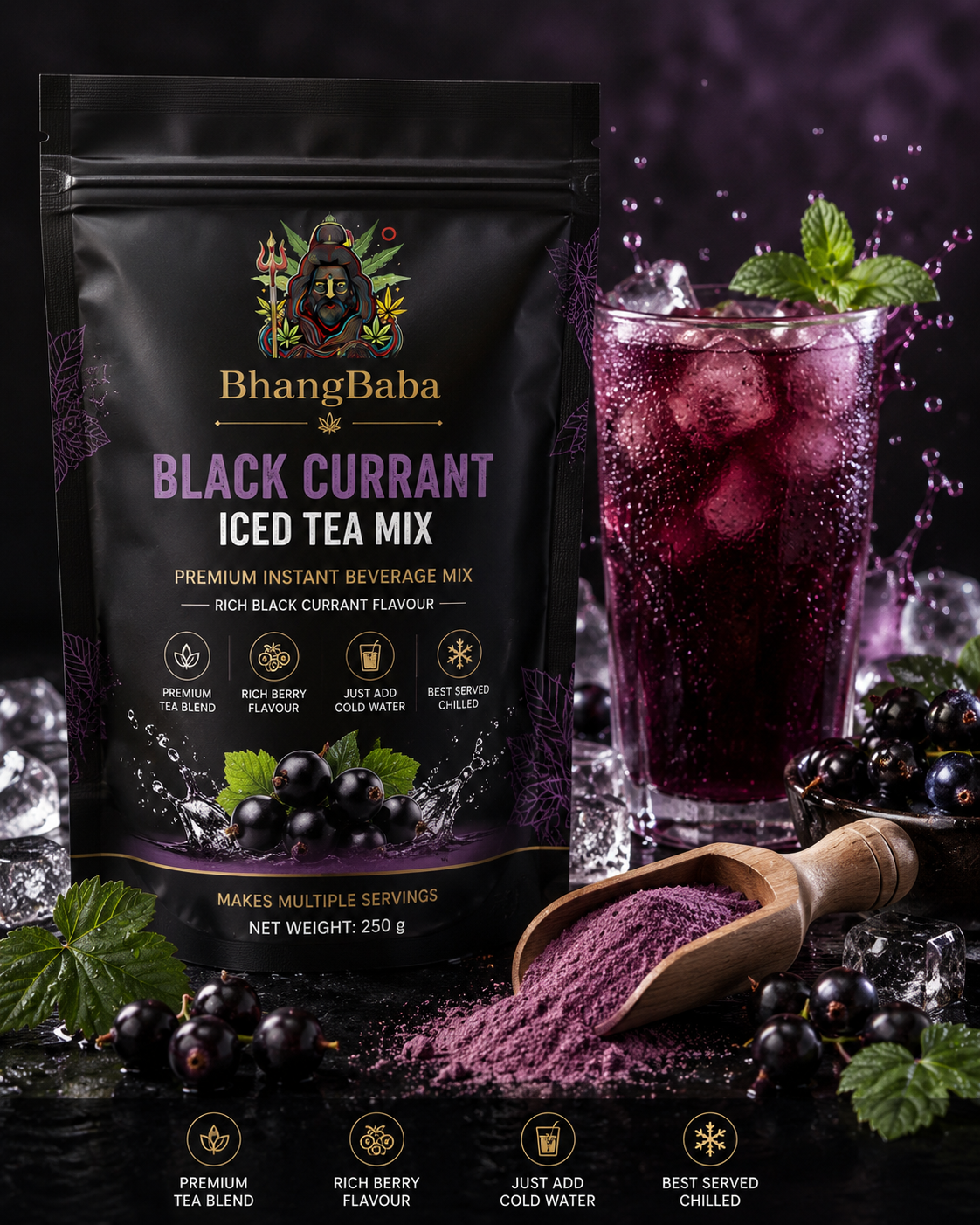 BhangBaba Black Currant Iced Tea Bhang Baba